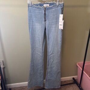 BDG Urban Outfitters Low Rise Jeans Flare Leg Y2K Cut Off Waist Size 27 NEW Tags